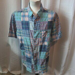 Men's Faherty Brand S/S button front shirt - Patchwork - XXL